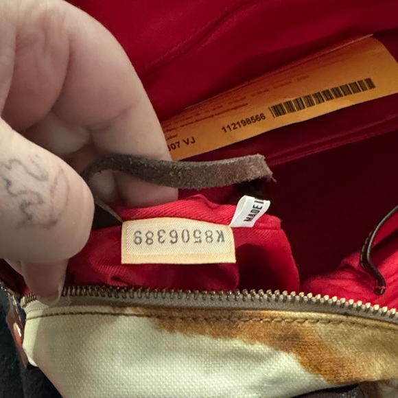 Dooney & Bourke Brown and Cream Cowhide Print Satchel - Picture 9 of 10